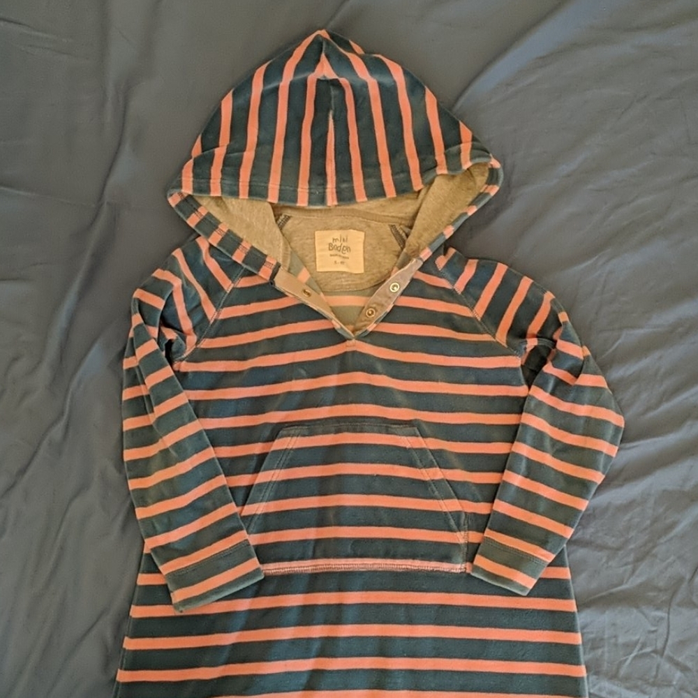 Mini boden 5-6 velour hoodie dress